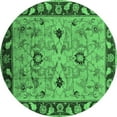 thumbnail image 1 of Ahgly Company Indoor Round Oriental Emerald Green Traditional Area Rugs, 4' Round, 1 of 4