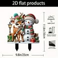 thumbnail image 3 of Merry Christmas Acrylic Garden Sign - Cute Snowman & Reindeer Printed Yard Stake, Outdoor Flower Pot Decor, Artistic Lawn Ornament for Christmas Holiday & Winter Garden Display, Multicolor, 10*11.8in, 3 of 5