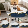 thumbnail image 6 of Navy Blue Gold Marble 6ft Round Rugs, Modern Abstract Marble Crack Texture Non-Slip Area Rugs for Living Room Bedroom Kitchen, Soft Low Pile Dining Room Kicthen Circle Carpet, Indoor Floor Rug, 6 of 9