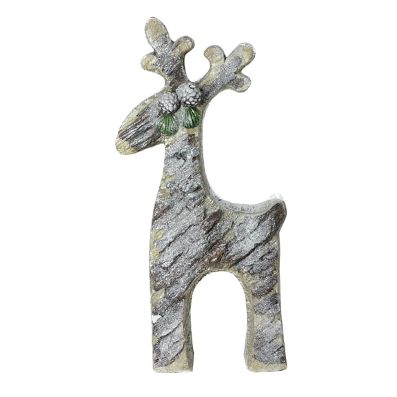 Northlight Rustic Woodland Glittered Reindeer Christmas Figure - 22" - Gray