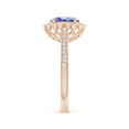 thumbnail image 3 of ANGARA Natural 1.25 ct Tanzanite & Diamond Scalloped Halo Ring in 14K Rose Gold for Women (Size-8x6mm) | December Birthstone, Anniversary, Jewelry Gift for Women | Natural Tanzanite Ring, 3 of 10