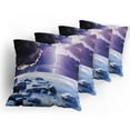 thumbnail image 5 of Ambesonne Nature Throw Pillow Cover 4 Pack, Mystic Dark Sky Scenery, 16", Blue Purple, 5 of 7