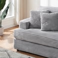 thumbnail image 4 of 79.3" Corduroy Modular Couch, Corduroy Sofa with 4 Matching Toss Pillows, 3 Seater Couch for Living Room, Apartment, Studio, Office, Gray, 4 of 9