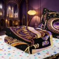 thumbnail image 5 of Homewish Happy Halloween Zipper Full Size Comforter Sets with Fitted Sheet and 2 Pillowcases for Kids, Witch Divination Zipper Bedding Set, Colorful Stars Reversible, 5 of 7