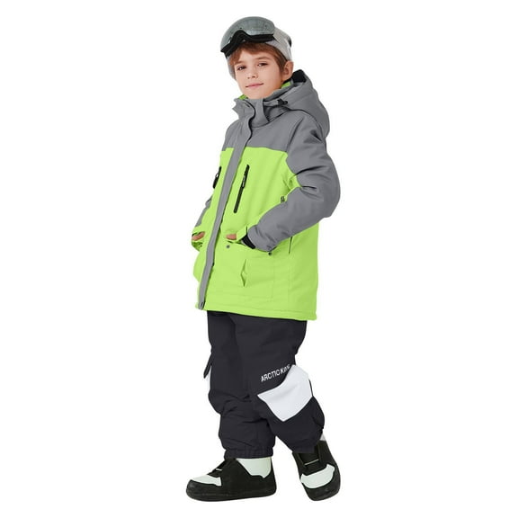 Hellosay Kids Snow Suit for Boys Girls Waterproof Windproof 2 Piece Ski Suits Pant and Jacket Snowsuit Winter Outdoor Overalls 3-12T