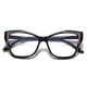 thumbnail image 3 of Gafas de moda anti-luz azul con montura de ojo de gato y costuras multicolor, 3 of 6