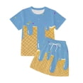 thumbnail image 4 of LRen Girls Outfits Size 10-12 Animal Print Short Sleeve T Shirt Tops + Elastic Shorts Crewneck Loose Fit Shorts Set 2 Piece Outfit Back To School Clothes, 4 of 4