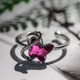 thumbnail image 5 of AOBOCO Sterling Silver Butterfly Ring Adjustable Size Ring Crystal Butterfly Ring Birthday Anniversary Jewelry Gifts for Women, 5 of 5