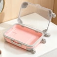 thumbnail image 5 of Mini Suitcase Party Favor Box - Colorful Mini Plastic Suitcases for Party Favors with Lid, Retractable Handle & Rolling Wheels for Travel Theme Decorations, Clear Purple, 5 of 9