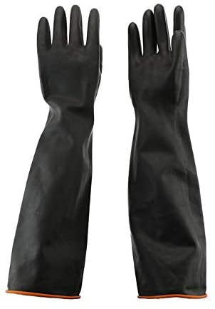 Rubber Latex Gauntlets Long Gloves Anti Chemical Industrial Gauntlet 55CM 