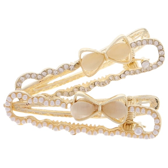 PAMINGONO 2pcs Tooth Hair Clip With Faux Fancy Bobby Pins For Women Parties