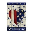 thumbnail image 2 of Evergreen Suede House Flag - Red & White Striped Heart, 2 of 2