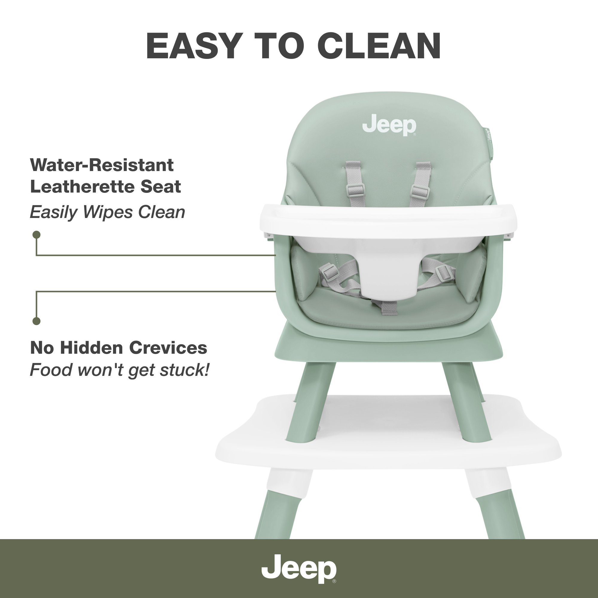 Jeep Milestone 6-in-1 High Chair by Delta Children, Sage Green photo 4