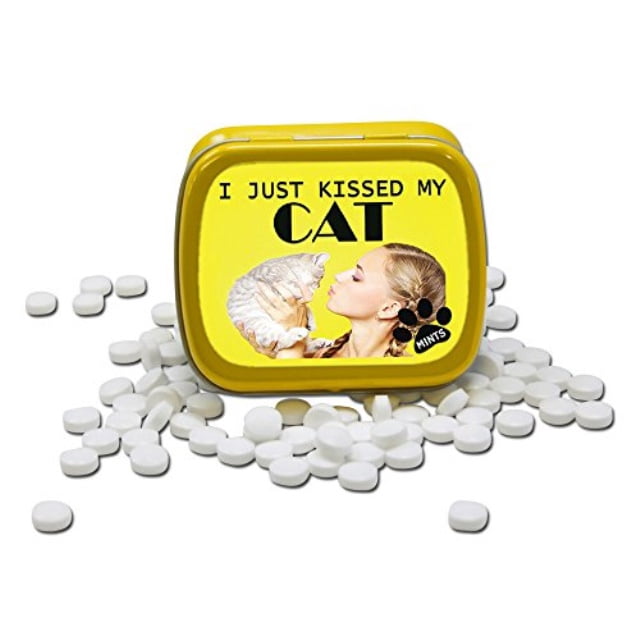 I Just Kissed My Cat Mints Funny Gift For Cat Lovers Crazy Cat Lady Gifts Funny Mint Tins Stocking Stuffers For Cat People Wintergreen Mints By Gears