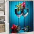 thumbnail image 6 of Creowell Flowers Wine Glasses Print Shower Curtain, Background Curtain for Showers and Bathtubs, 100% Polyester Bathroom Shower Curtain Set with Hooks 36x72, 6 of 7