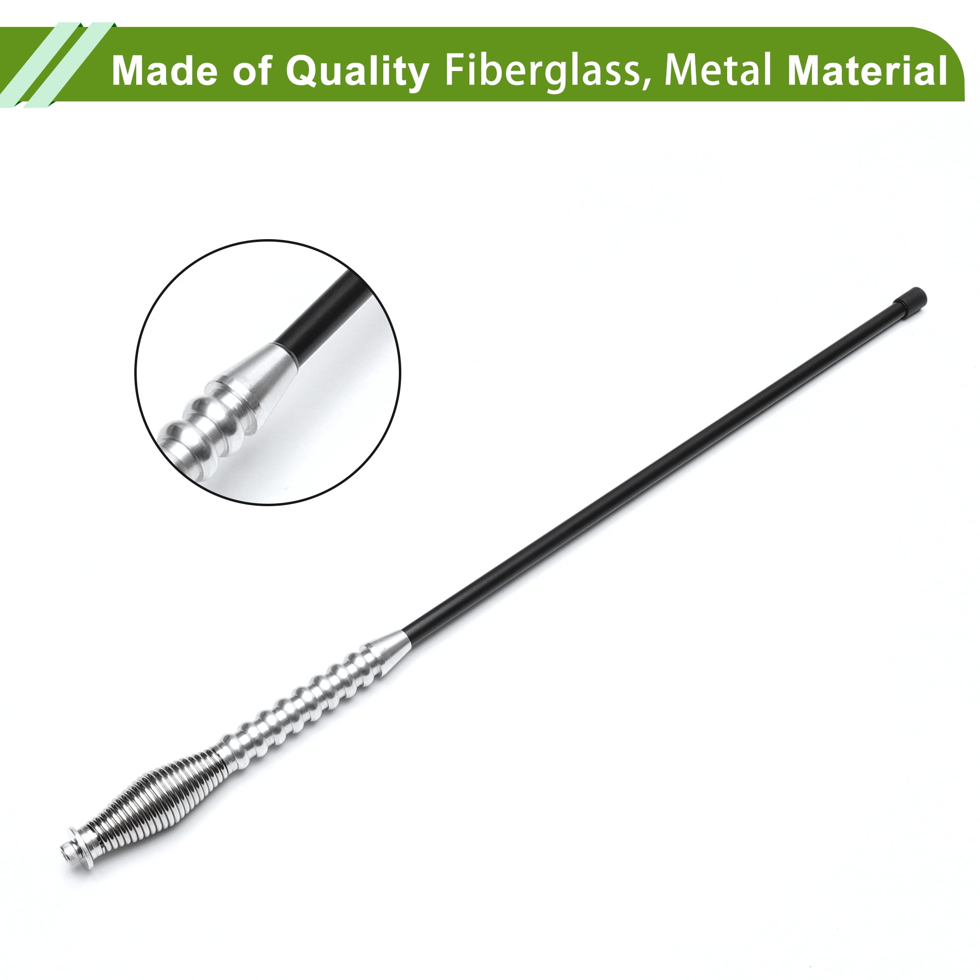 Unique Bargains Universal 17.7" Clipped Dummy Antenna Black Silver 21.7"