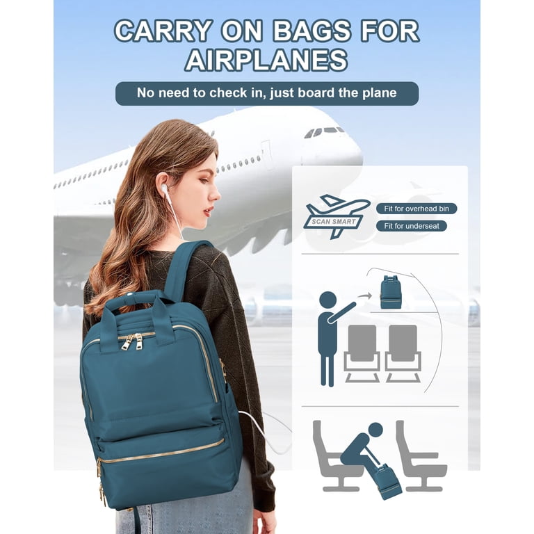 SYCNB Travel Backpack Carry On, Peacock Blue Laptop photo 7