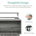 thumbnail image 6 of Best Choice Products Square Rustic Modern Lift Top Coffee Table w/ Cubby, Non-Scratch Pads - Gray, 6 of 8