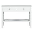 thumbnail image 3 of 2-Tier Console Table with Drawer, 42" Solid Wood Console Table Sofa Table for Living Room, Entryway Table with Storage Opening Shelf, Narrow Corner Tables for Small Spaces, White, 3 of 7