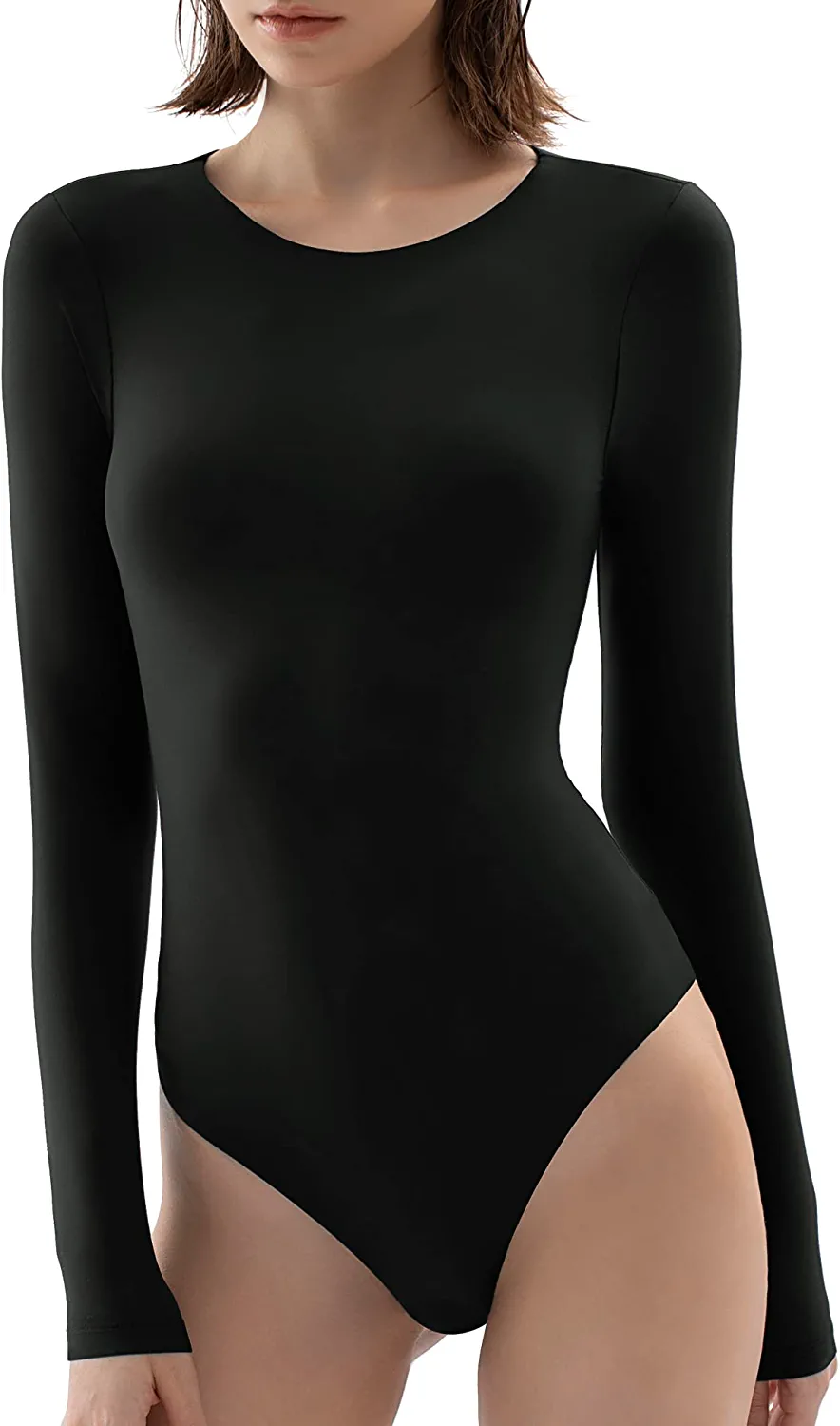 Yummie womens Seamless Long Sleeve Thong Back Body Suit : :  Clothing, Shoes & Accessories