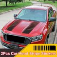 thumbnail image 3 of 2Pcs Car Hood Stripe Sticker Auto Racing Stripes Body Side Decal Hood Vinyl Stripe Decal Stripe Sticker Decoration Universal, 95cm, Matte Black, 3 of 7