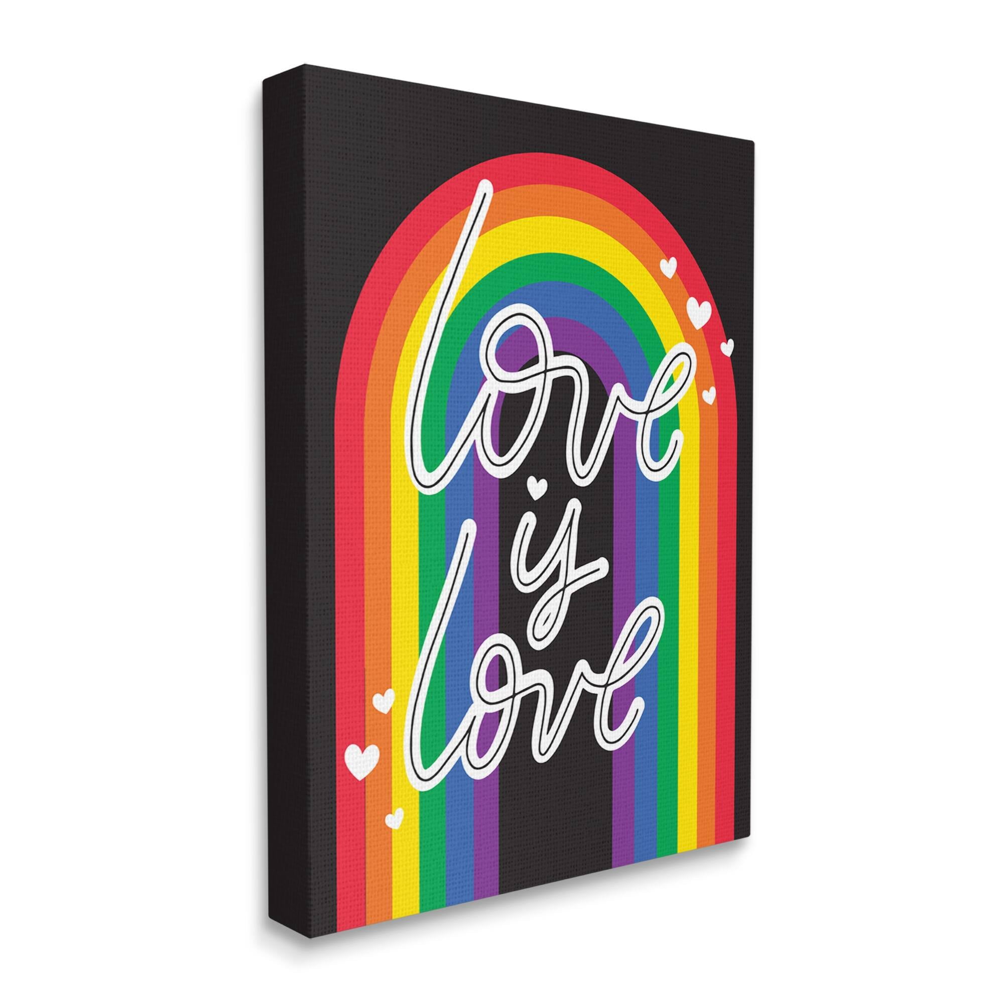 Stupell Industries Love LGBTQ Pride Rainbow Holiday Painting Gallery Wrapped Canvas Print Wall Art