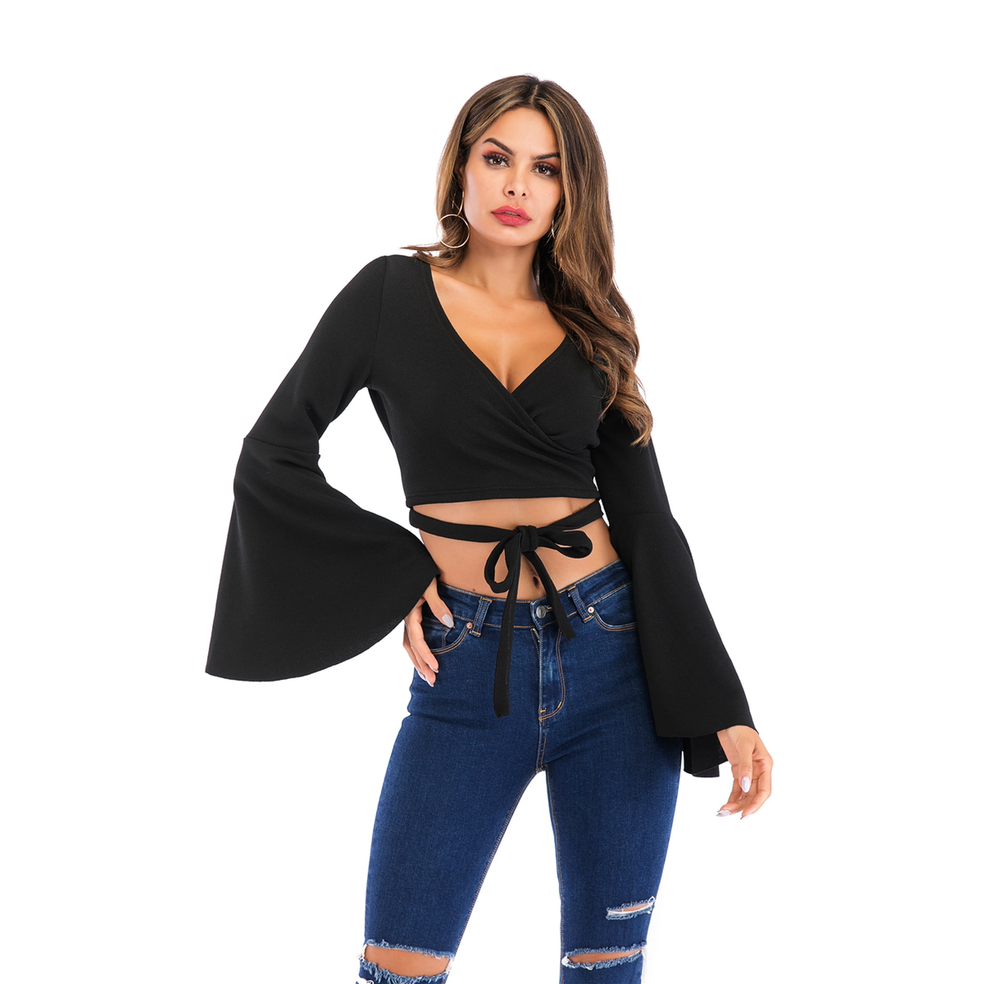 trumpet sleeve tops