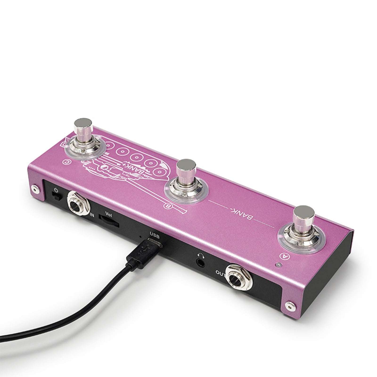 Aluminum Housing Guitar Various Effects Processor 7 Hour 1450mAh 20 Models Connectivity Practice Recording