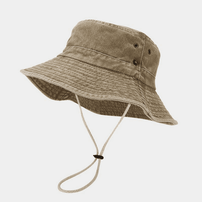 HAORUN Men Summer Bucket Hat with String Wide Brim Fishing