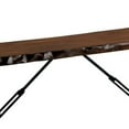 thumbnail image 4 of Rectangular Metal Frame Bench with Wooden Seat Black and Brown - Saltoro Sherpi, 4 of 5
