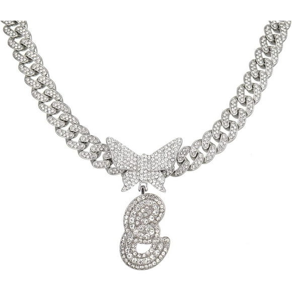 shiyou-Silver Cuban Link Chain for Women men Initial letter custom name Necklaces personalized necklace diamond iced out chain Pendants customize bling necklace custom jewelry for women