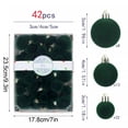 thumbnail image 3 of 42 Pcs Dark Green Flocked Christmas Ball Ornaments, 3 Sizes Velvet Shatterproof Plastic Hanging Baubles Christmas Tree Decorations for Holiday, 3 of 8
