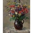 thumbnail image 2 of Ferdinand Matthias Zerlacher 15x18 Black Ornate Wood Framed Double Matted Museum Art Print Titled - Wiesenblumen in Krug (1910), 2 of 5