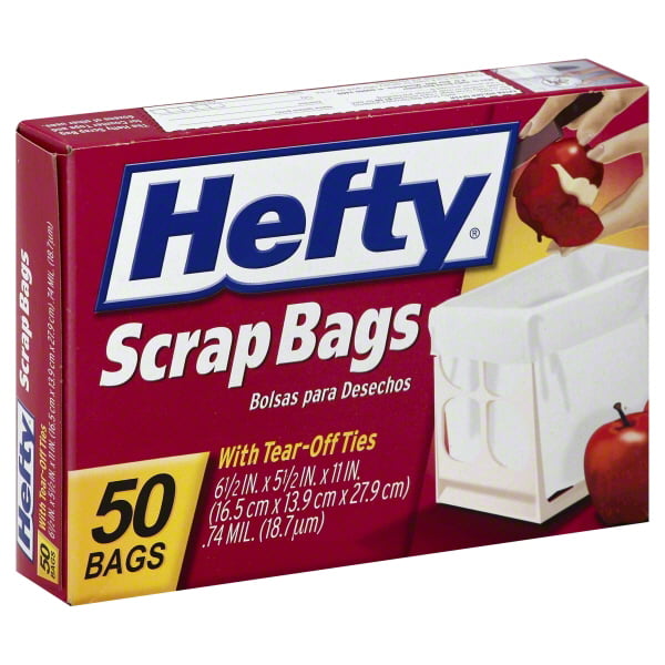 Box 50 HTF Discontinued New Sealed Hefty Tear Strip Ties Scrap Bags 