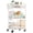White-0, variant on Black Metal Rolling Cart 3 Tier Utility Storage Organizer with Wheels Hanging Cups Hooks Mesh Basket for Bedside Kitchen Office