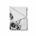 thumbnail image 2 of Death Moth Soft Flannel Fleece Throw Blanket, Geometry Skull Dead Head Alchemy Hipster Tattoo Style Art, Cozy Plush for Indoor and Outdoor Use, 60" x 80", Dark Blue Grey and White, by Ambesonne, 2 of 6