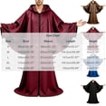 thumbnail image 3 of UTSJKR Mens Full‑Length Hooded Robe Cloak with Wide Bell Sleeves and Front Zipper for Wizard Sorcerer Halloween Party Stage Cosplay Outfit Black S, 3 of 6
