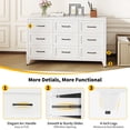 thumbnail image 5 of Aukfa 9-Drawer Wide Metal Dresser, Steel Storage Chest with Smooth-Glide Drawers, Eco-Friendly Bedroom Cabinet,, 5 of 9