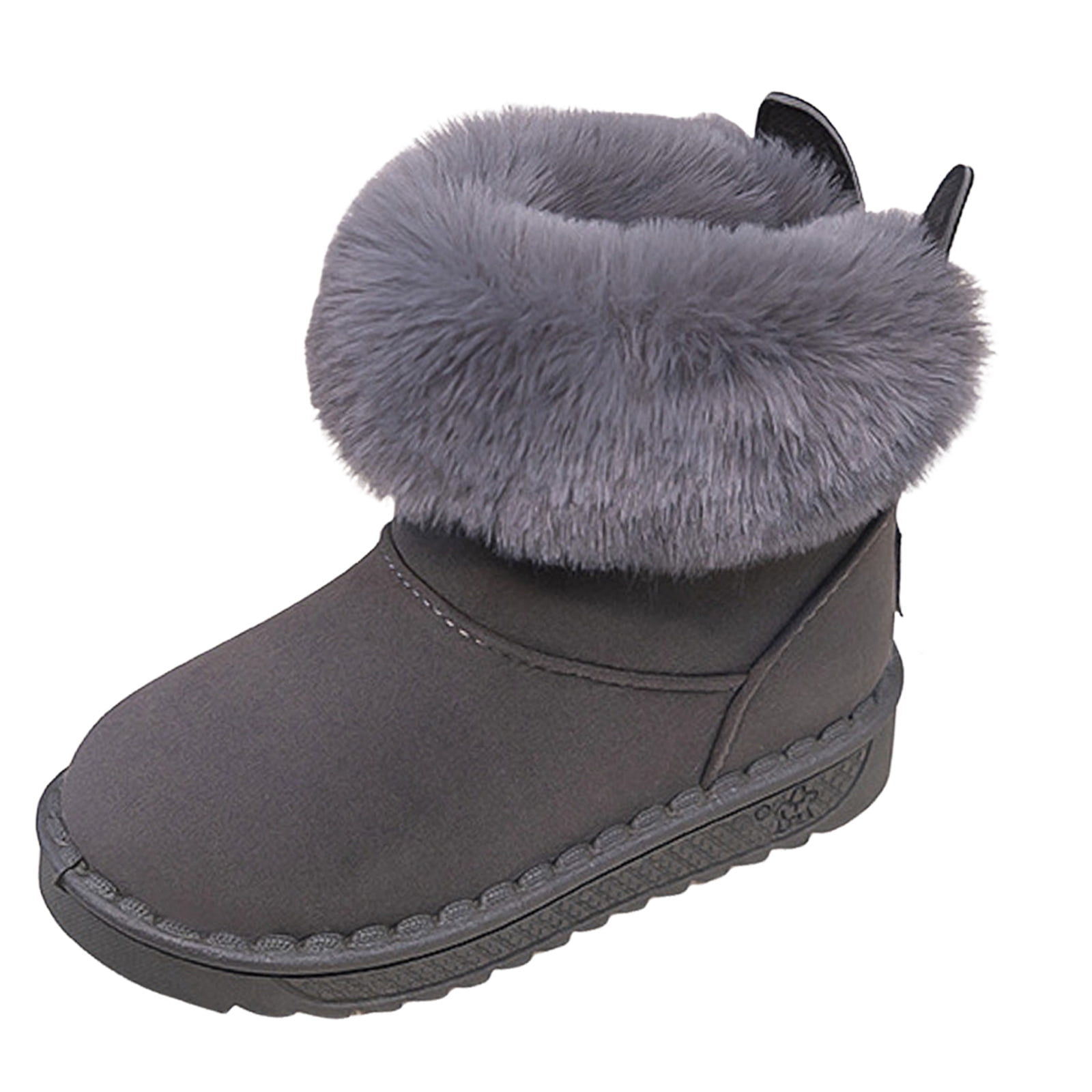 Dakaela Winter Snow Boots Boys Girls Soft Warm Shoes Toddler Plush Slip on Booties Kids Outdoor Boot