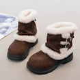 thumbnail image 2 of Quealent Kids Girls Boys Winter Warm Boots Suede Lightweight Faux Furry Lined Mid Calf Snow Boots for Toddler/Little Kid Coffee for Size 2.5, 2 of 8
