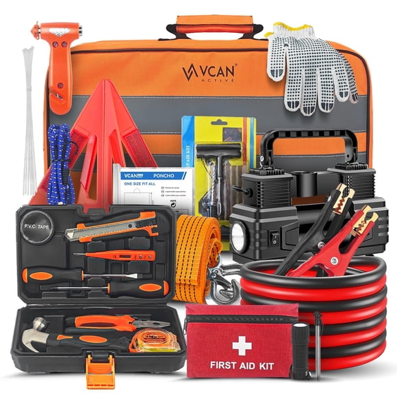 Kit de emergencia para automóvil VCAN ACTIVE con compresor de aire portátil
