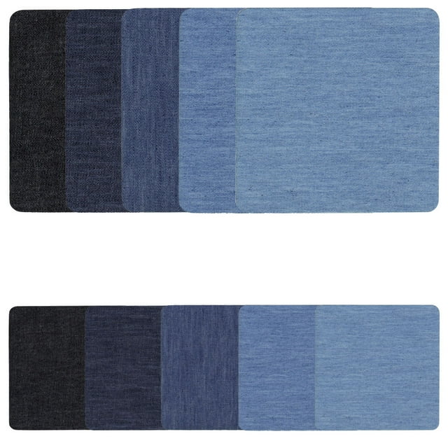 Matsuzay Parches adhesivos de tela Jean, Kit de reparación de ropa DIY ovalado Rectangular cuadrado con bolsa de costura Type3 Matsuzay HA001937-00