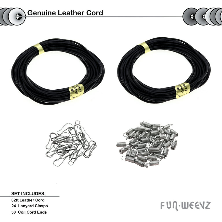10 Meters 1.8mm Genuine Leather Cord for Jewelry Making and 75 PCS Jewelry  Findings, Black Thread Leather Necklace Cord, String for Bracelets, Craft