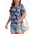 thumbnail image 5 of DreamFish Women's Plus Size Tops V Neck T Shirts Summer Short Sleeve Oversized Tees Casual Loose Fit Tunic, 5 of 6