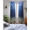 thumbnail image 3 of Navy Blue Ocean Waves Sheer Curtains 63 Inch Length 2 Panels Set for Living Room/Bedroom, Summer Beach Coastal Abstract Kitchen Curtains Grommet Semi-Sheer Curtains Drapes Window Treatments 42"x63"x2, 3 of 7