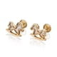 thumbnail image 1 of GIALLO | Aretes de oro 14K broquel Caballito mecedor oro amarillo y madre perla GIALLO Para bebés, niñas y mujeres, 1 of 3