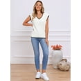 thumbnail image 4 of DARING DIVA V Neck Sweater Vest Fall Winter Pullover Tops S White, 4 of 6