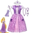thumbnail image 1 of Vestido de princesa Rapunzel para niñas de Disney, disfraz de Cosplay de Sofía elegante enredado de verano para niños, ropa de fiesta de cumpleaños y Carnaval 4T Gao Jinjia LED, 1 of 1