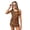 Orange Black Leopard Print, variant on COEQINE Two Piece Taniki Swimsuit for Girls, Round Neck Top with Shorts Racerback Swimwear with Chest Pad, Modest Bathing Suit for 6-7 Year Olds, Easy Care, Retro Brown Cow Print