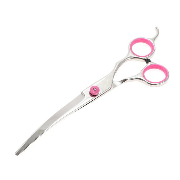 Unique Bargains 1 Pc Convenient Pet Trimmers for Pets Shop 6.5 Inches Silver Tone Pink Stainless Steel